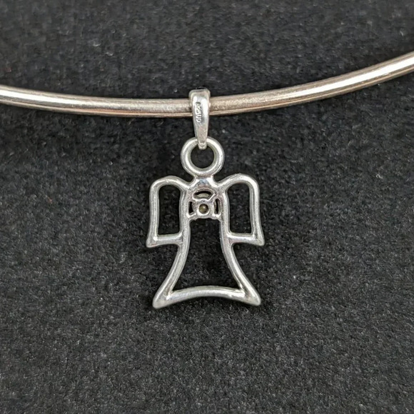 Vintage Sterling Angel Outline Pendant - Picture 4 of 6